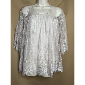 Pol Tan Romantic Lace Top L